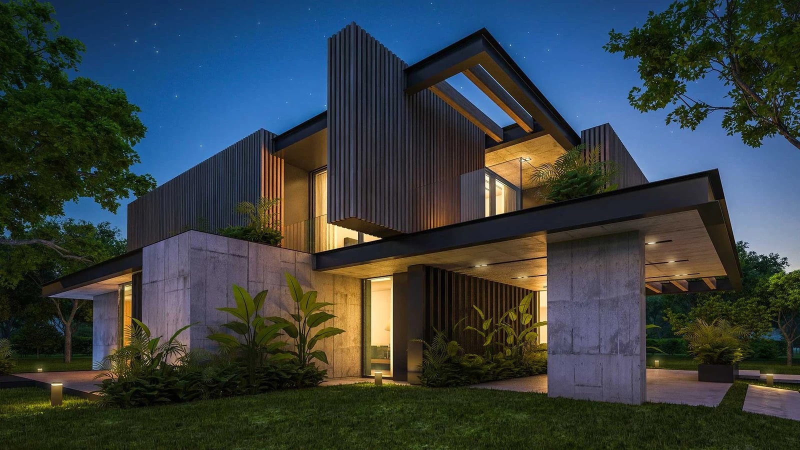 Contemporary home architectural illustration from Anugraha’s original website