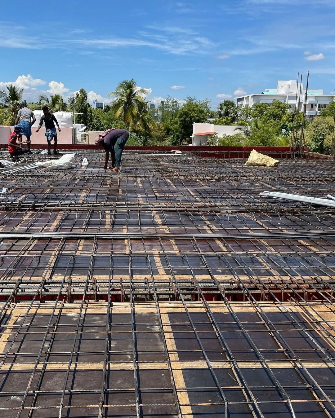 First-floor roof reinforcement check for a commercial building in Tirunelveli